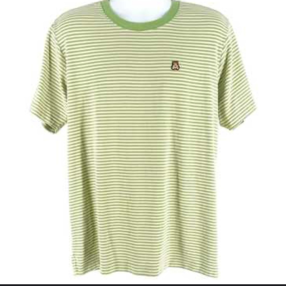 Teddy Fresh Green Striped Tee with Bear Patch